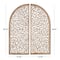 Brown Handmade Floral Carved Arched Wall Décor, 2ct.